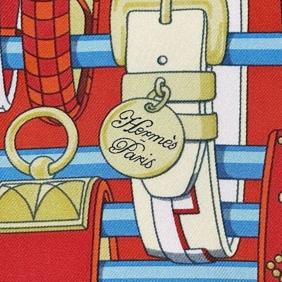 HERMES Red Scarf - Picture 6 of 9